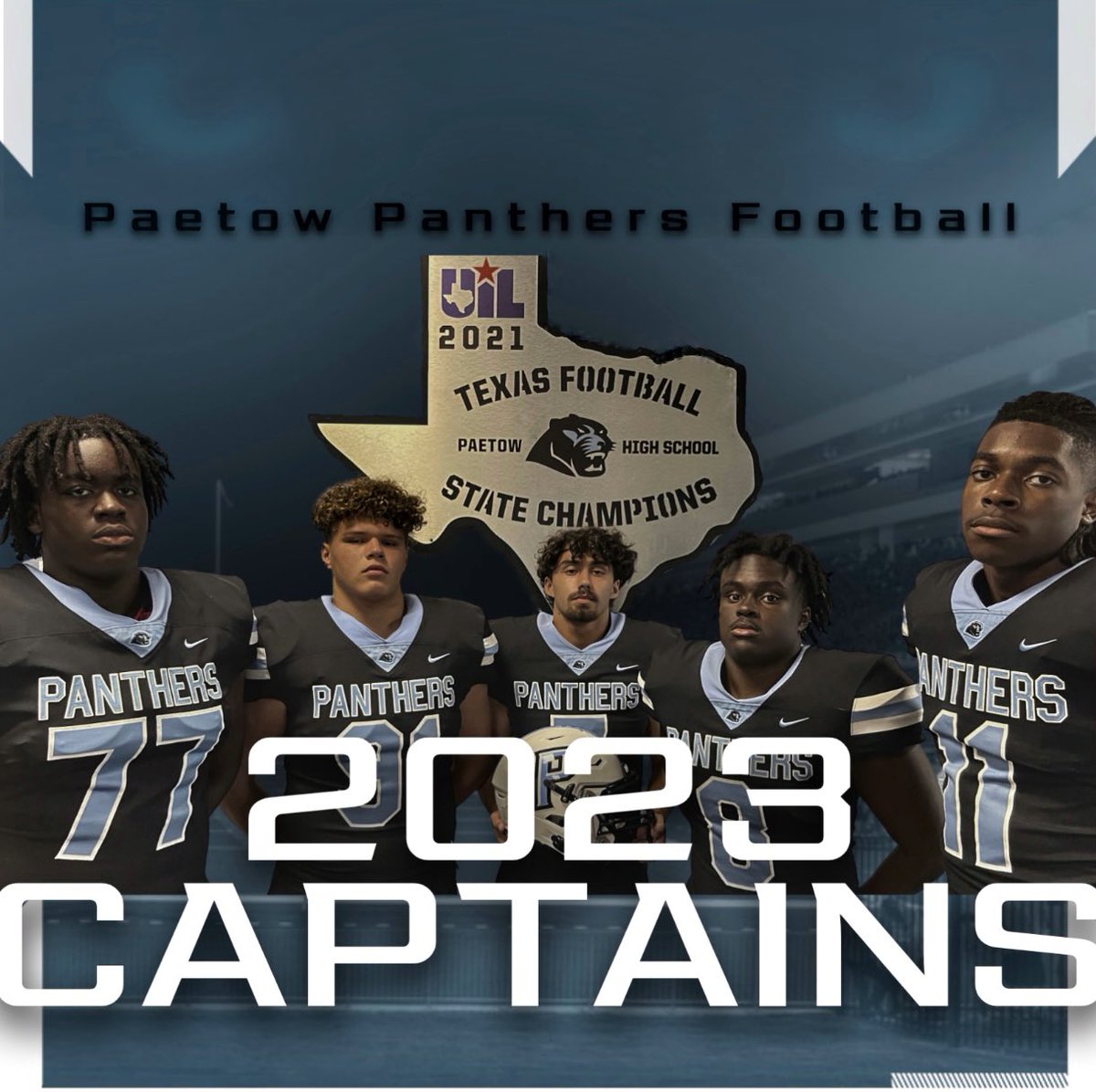 Excited to announce our Captains for the 2023 Season! Exceptional group of young men to continue to build the culture of Paetow Panthers Football!! @CalebJabari @JosephUgwu77 @MaddoxPrentice @Nicholas_Elko @ledet05 @PaetowHS @coachdhicks #BuildTheClaw #FAST