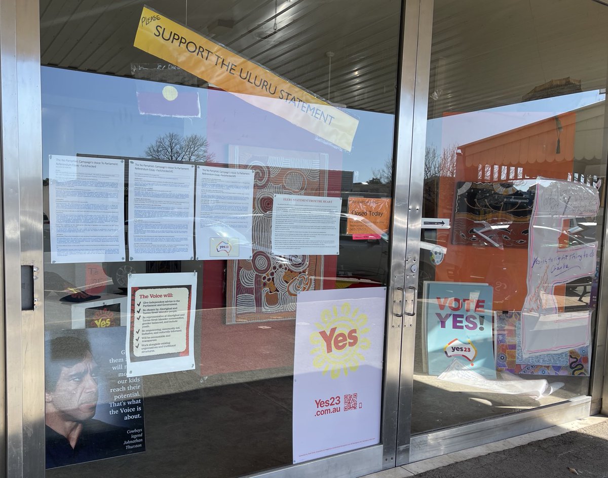 Seen in #euroa main street today #supporttheulurustatement #yes23