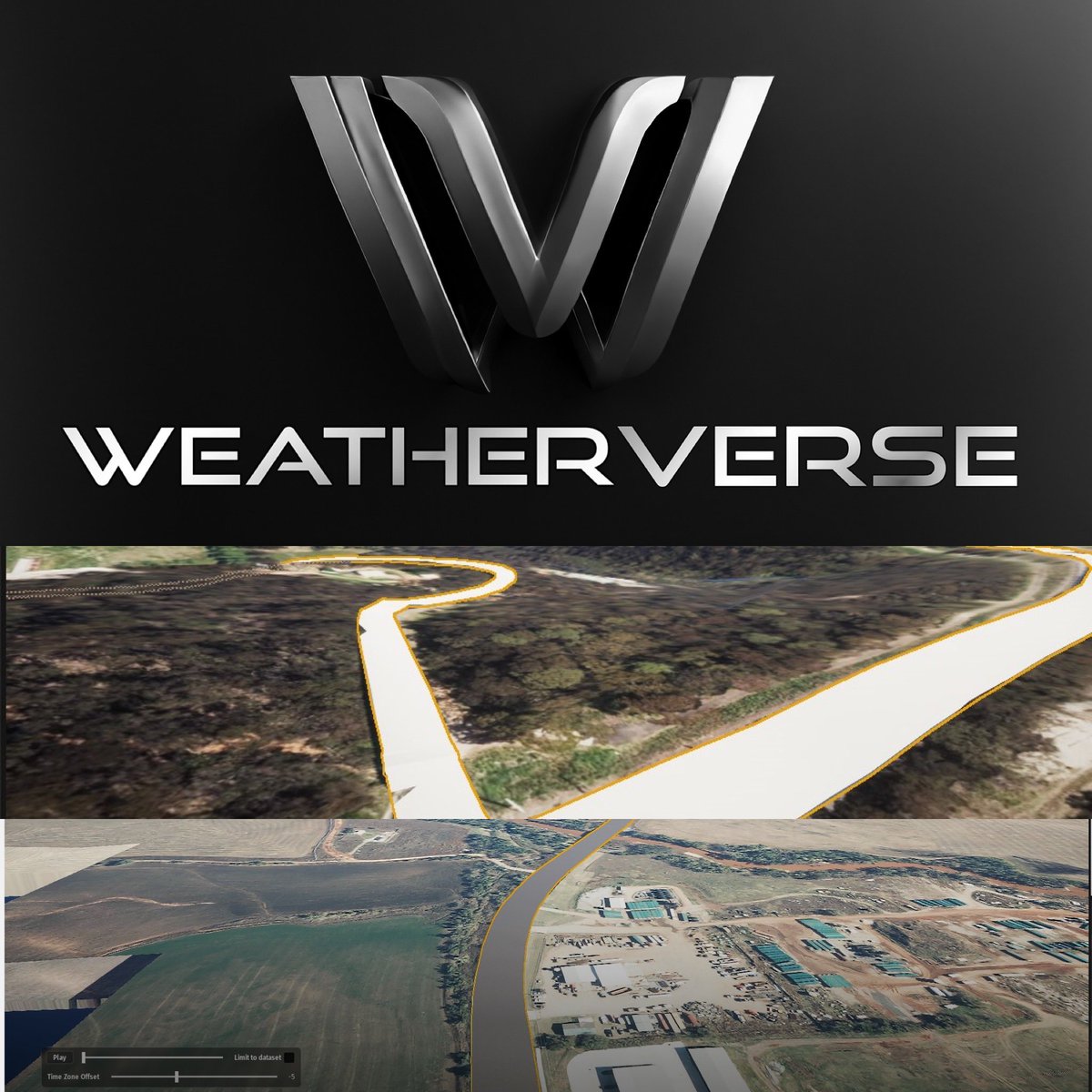 Virtuweather's tweet photo. New logo &amp; new automatically generated drivable roads across North America. Coming soon to a Weatherverse beta test near you. 

https://t.co/9b1RmuNniD #wxtwitter #twisted #UE5 #outbrk #scr7 https://t.co/B1spTbTIHD