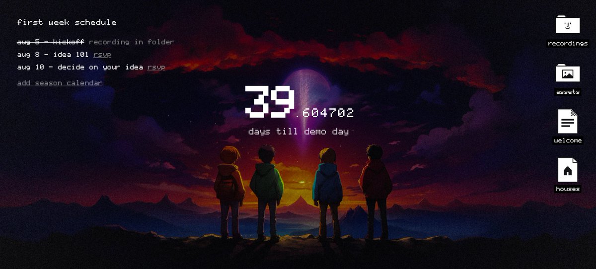 rahulkahani's tweet photo. Shoutout to @stavan on @_buildspace' s browser homepage!

Atari x Stranger Things vibes. It's dope! 
@FarzaTV #buildspaces4 https://t.co/r1r5drwnBw