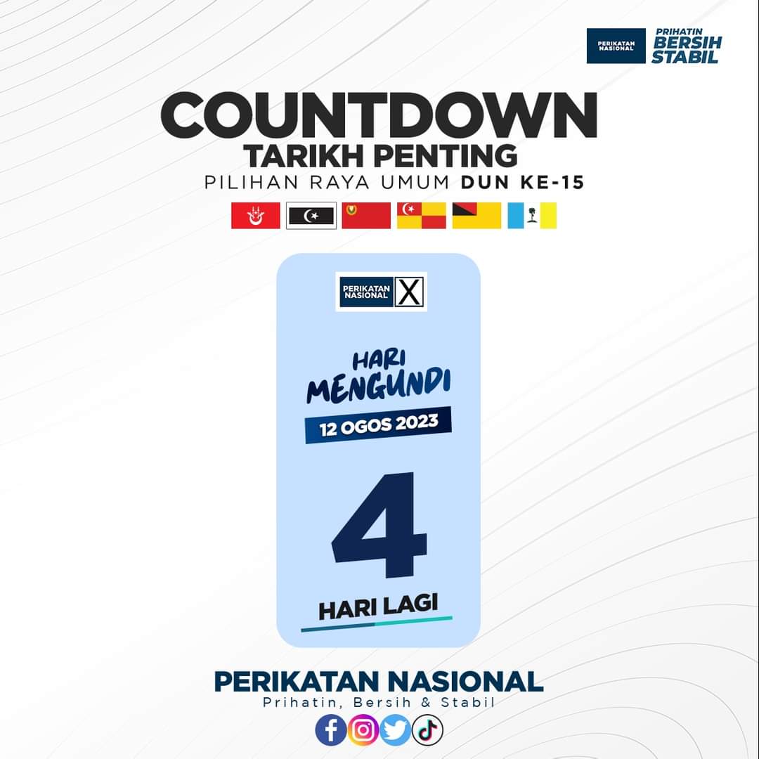 ATitiwangsa's tweet photo. Berbaki 4 hari lagi 🔥🔥
#prn #PNtetapbest #anakmudasokongPN #AmeerahTitiwangsa #jombalikmengundi #kelantan #terengganu #negerisembilan #selangor #pulaupinang #kedah https://t.co/tABqXDuFby