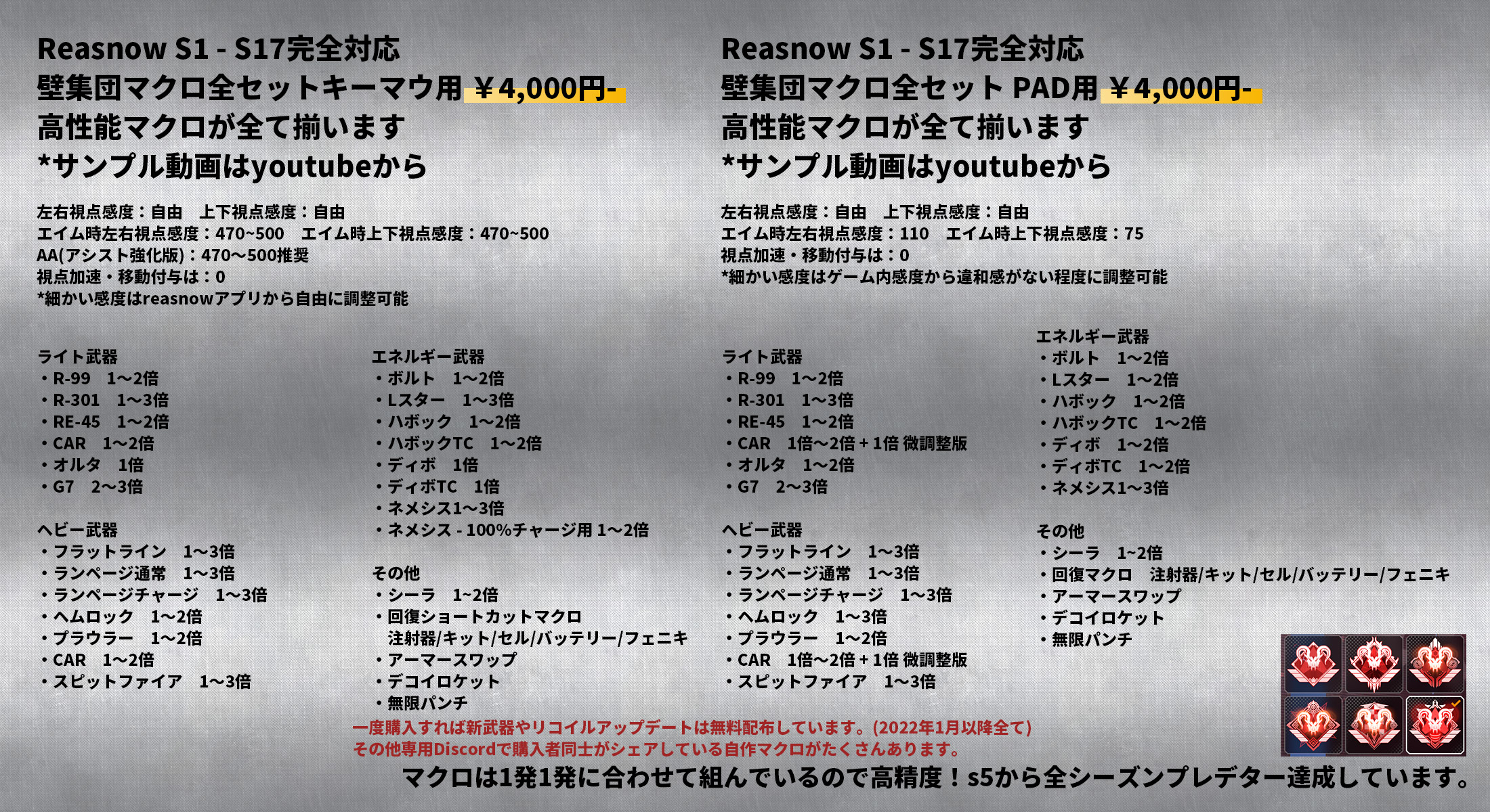 🎉実績680↑✨アルパカ＠🌈ReasnowS1🌈 最強アンチリコイル