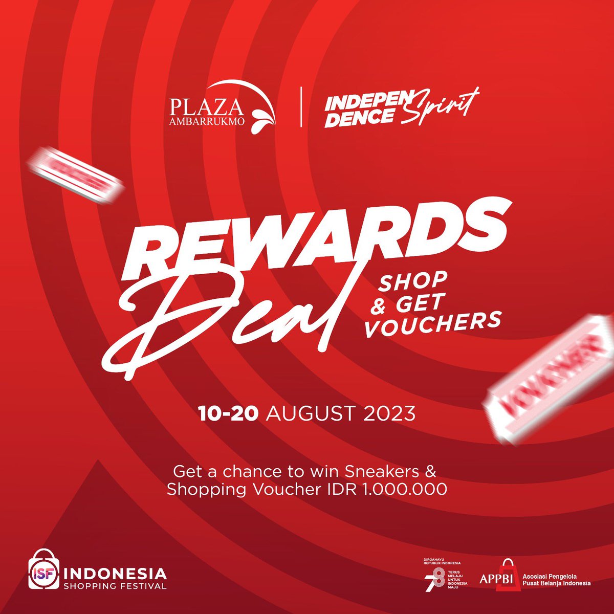 Upcoming Event‼️

INDEPENDENCE SPIRIT
10 - 20 Agustus 2023

Catet tanggalnya jangan sampai kelewatan🤩

#indonesiashoppingfestival2023 #eventmall #mallamplazjogja #amplaz #plazaambarrukmo