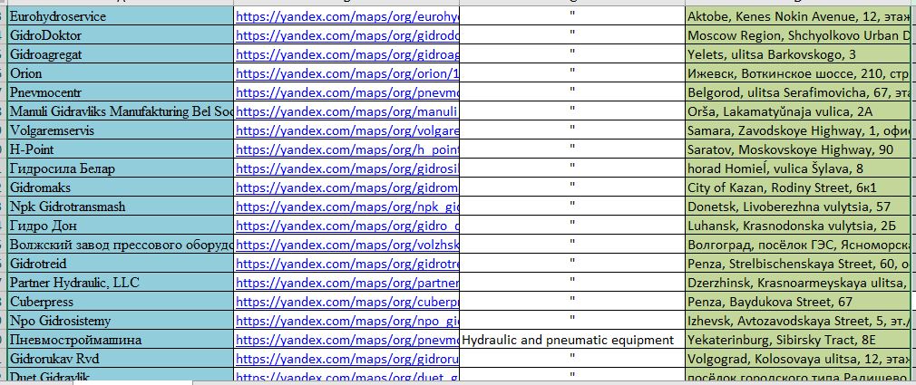 exdataentry's tweet image. Hi Everyone,
Good Morning 
This Is My Running  project yandex Maps search result Data Entry.
Buyer Requirement Hydraulic and pneumatic equipment organization in moscow  only Business Name And Website Link .
#DataAnalytics 
#leadgeneration 
#B2Blead
#GoogleMaps