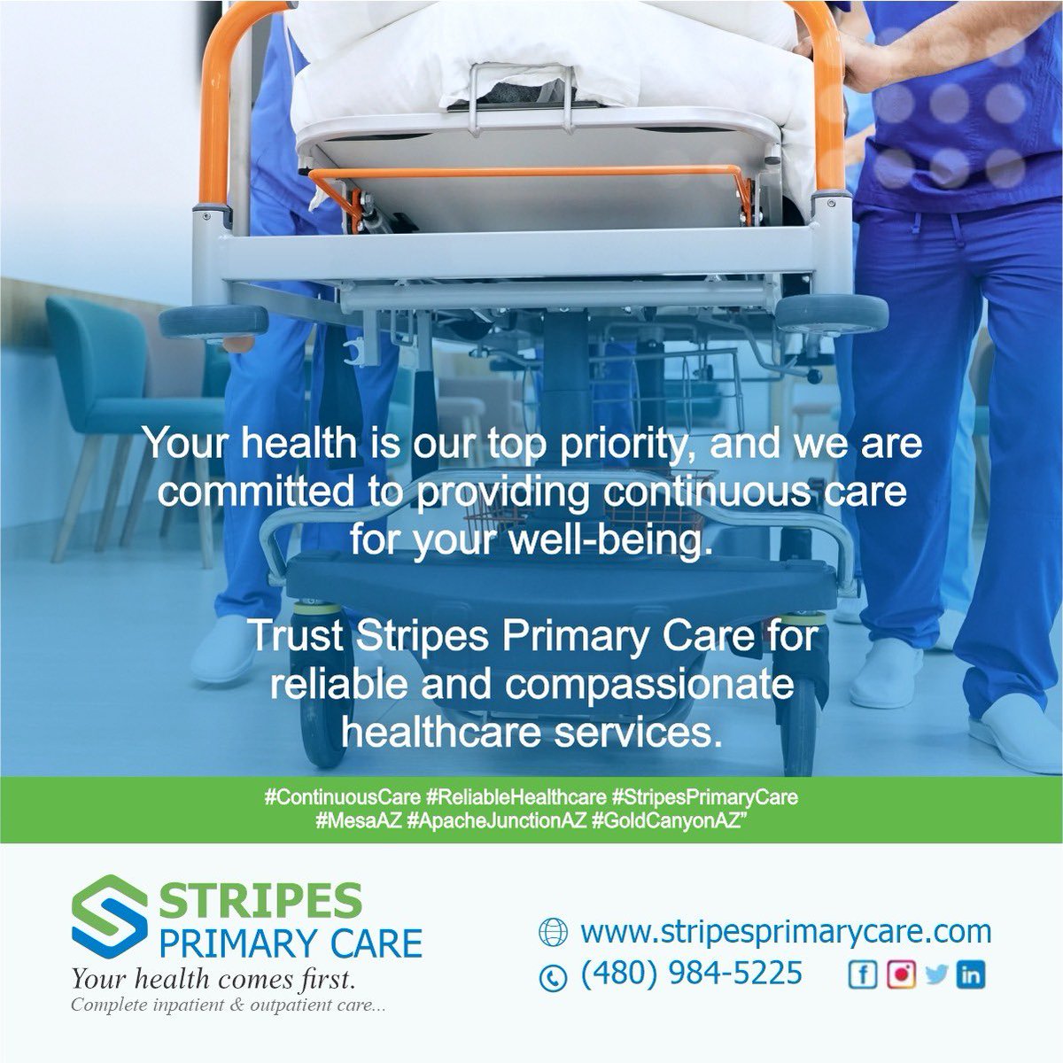 Stripes_care's tweet photo. Stripes Primary Care. Our team is dedicated to delivering quality healthcare services that make a difference. Trust us to be your partner in your health journey. #HealthcarePriority #QualityCare #HealthJourney #StripesPrimaryCare #MesaAZ #ApacheJunctionAZ #GoldCanyonAZ https://t.co/LAbaJeH2oQ