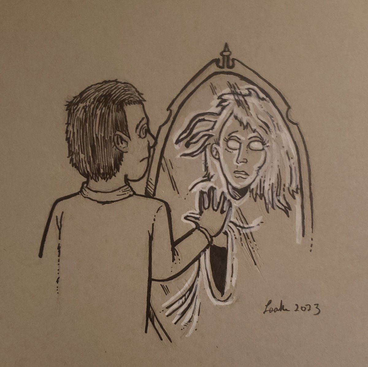 idrawfunstuff's tweet image. I&apos;m late this year starting on #AuGhost2023 so here&apos;s #doorway #transfix and #flicker