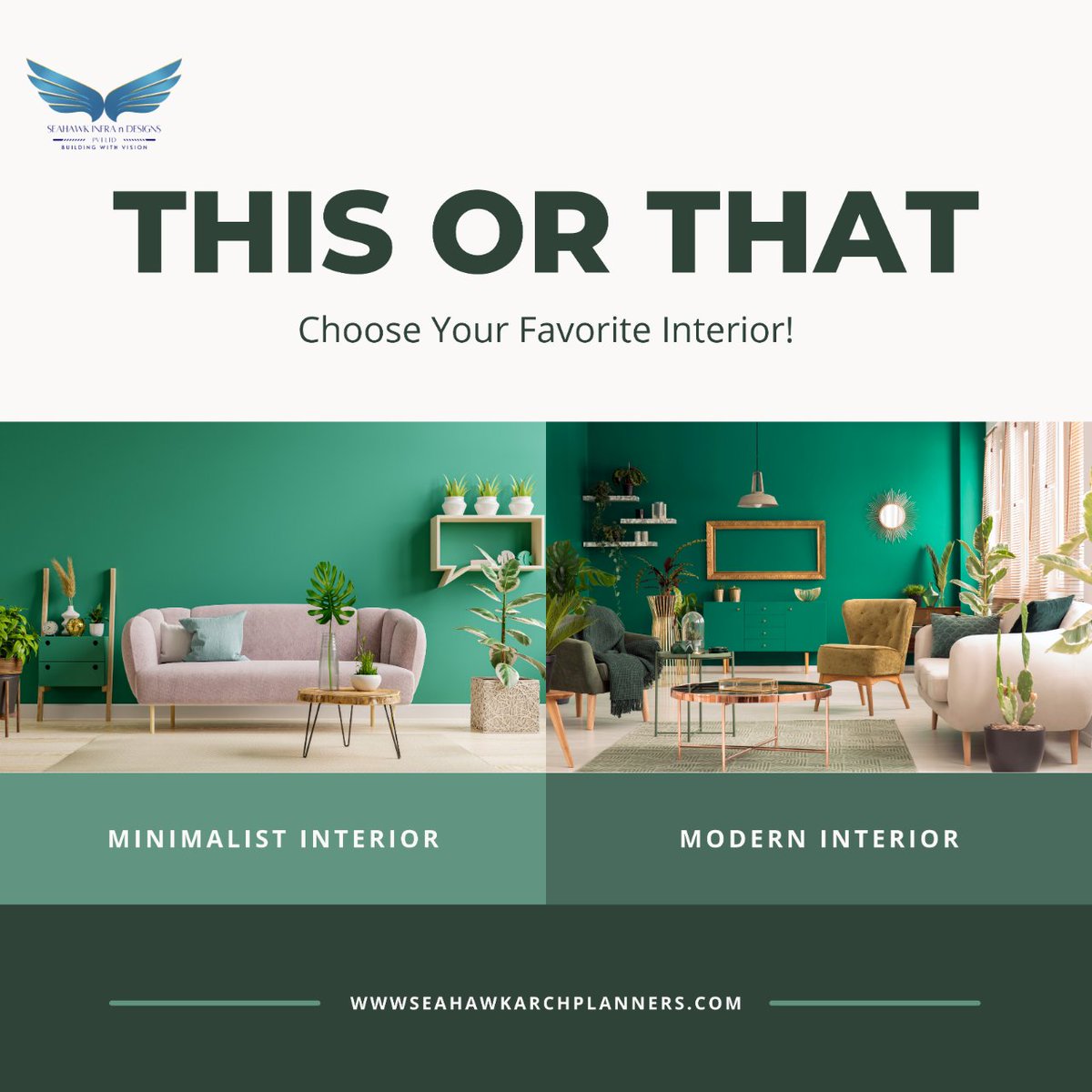 AndSeahawk's tweet image. Which design speaks to you? 🤔 Classic and elegant 💎 or modern and edgy? 😎 Our talented designers can create the custom interiors of your dreams. Click to schedule a consultation with Seahawk Interiors today! 🗓️ We&apos;ll help you decide on the perfect style for your home. 🏠