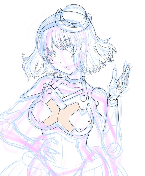 現時点で服のこの部分がこんなふうに開いているということだけは決めています。 