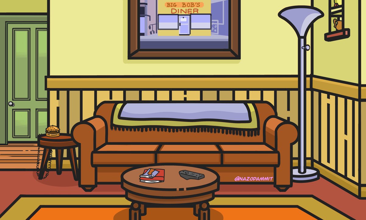 Enjoyed painting the living room omg. Prints here>> forms.gle/JhQj52X3F8DXmd… 
#bobsburgers #animation #painting #artmoots