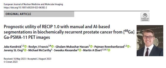 MedicalUwa's tweet photo. Revolutionizing Prostate Cancer Prognosis! 📊🔬 Exciting findings from 'RECIP 1.0' study reveal game-changing potential in detecting recurrent prostate cancer using cutting-edge AI segmentations. 

#ProstateCancer #AI #MedPhys 🦋🩺@UWAresearch @AusNucMed 

https://t.co/jIbf6h9Omq https://t.co/7S9gvwtAky
