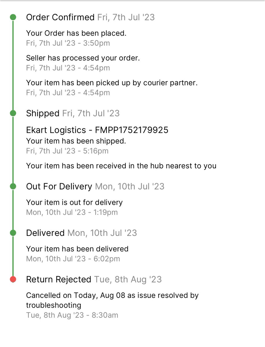 PraShank_LLB's tweet photo. ⁦@Flipkart⁩ delivers a product to me on 10 July 2023, which the Apple website tells me was purchased on 28 September 2022. And ⁦@flipkartsupport⁩ has REJECTED my return request after investigating this issue for a month. Never ever buy anything from Flipkart! https://t.co/EhWND0uuqY