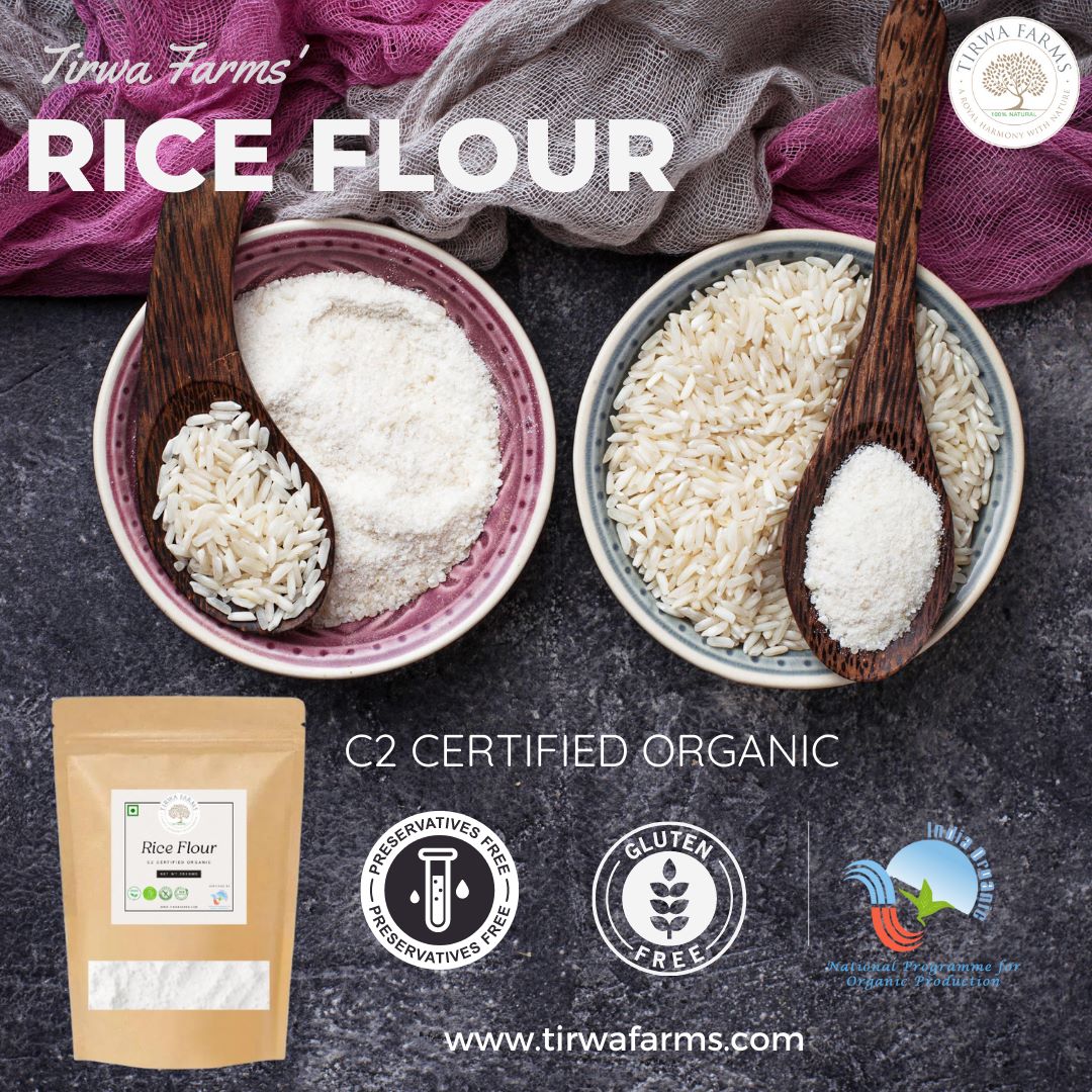 Whipping up some delicious treats with #OrganicRiceFlour 🍪🍰 A wholesome choice for all your baking adventures! #OrganicGoodness #GlutenFreeDelights 
#tirwafarms
Order now on tirwafarms.com