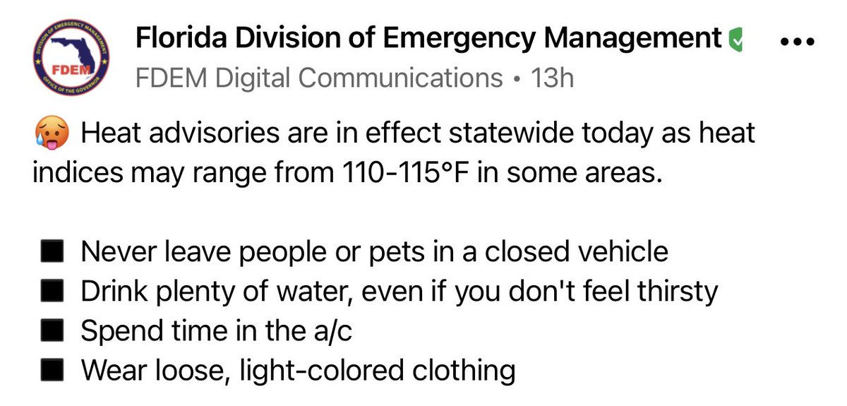 Even this agency recommend to spend time in the a/c, meanwhile our LO are suffering inhumane conditions in FL State Prisons. Climate change is real….🥵🥵🥵🥵
#CookingThemToDeath 
@FL_Corrections @GovRonDeSantis @FLSenate @FLHouseDems @SenJonMartin @Sen_Albritton