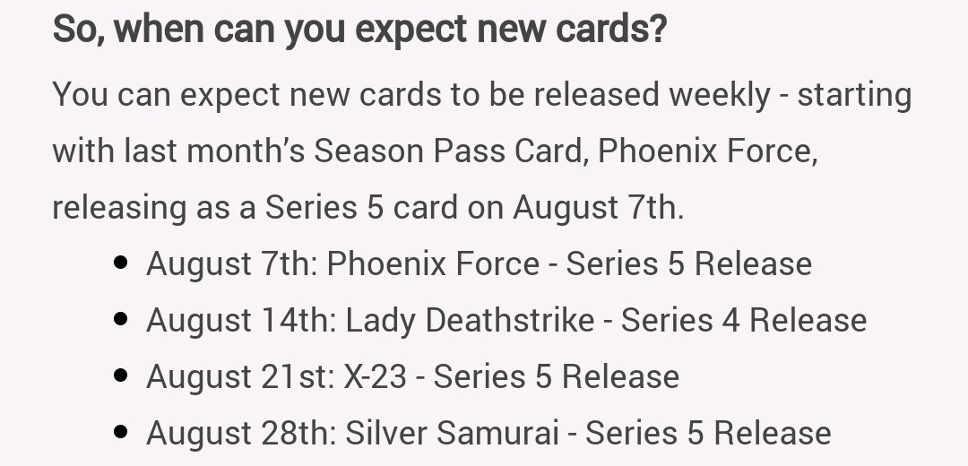 Correction: Silver Samurai will be S5.

#MarvelSnap #SnapBugle