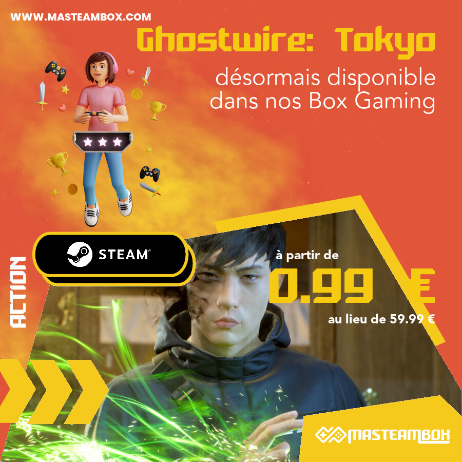 MaSteamBox's tweet photo. 🎮 - Le jeu 'Ghostwire: Tokyo' est disponible dans nos #SteamBox https://t.co/PqhdTQLPCs à partir de 0.99 € 📦.
 •••••
 🔥 Découvrir le jeu : https://t.co/MUq4gkCO2w
 🛒 Commander : https://t.co/XoYq7yEATU
 •••••
 
 #MaSteamBox #jeu #geek… https://t.co/MUq4gkCO2w https://t.co/zT6Qpkdbtw