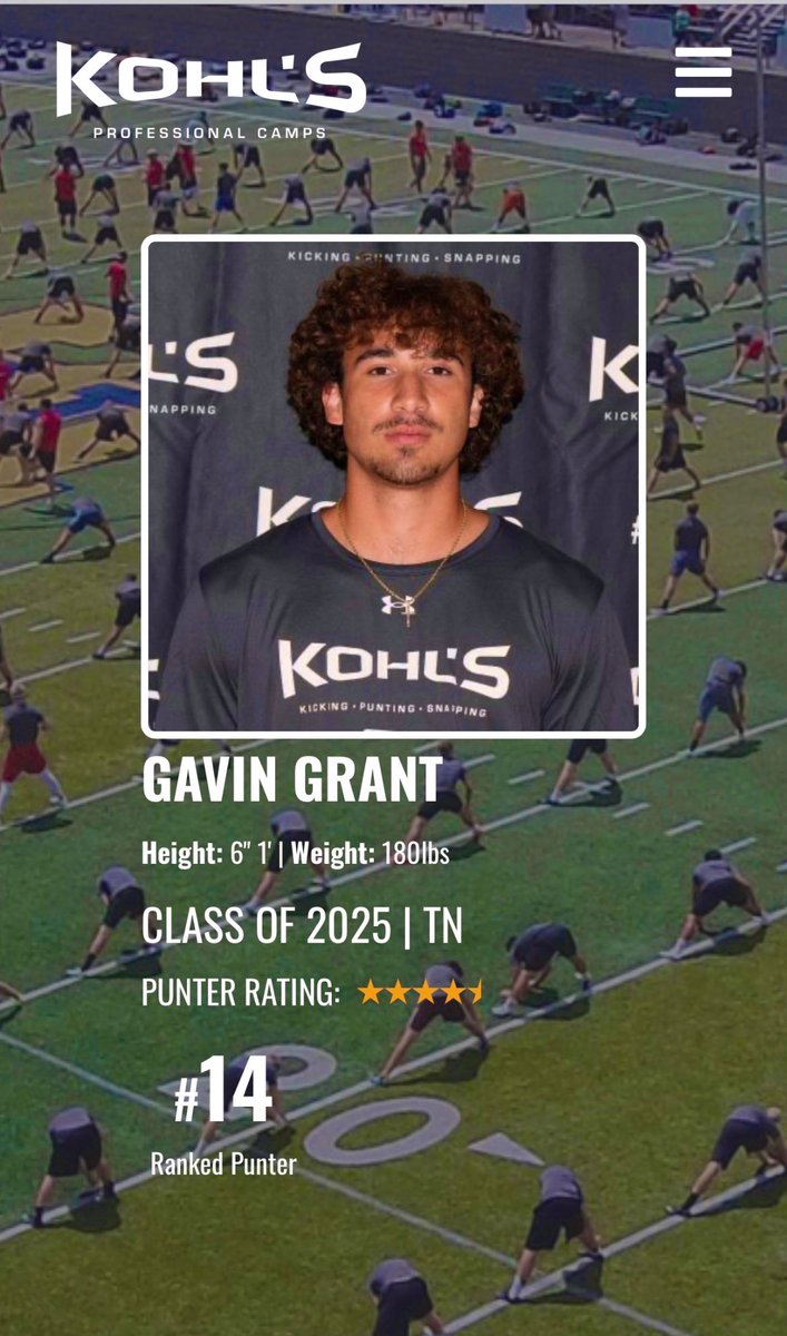 Gavin_Grant84's tweet photo. Had a great first camp ranking #14 in the country and earning 4 1/2 ⭐️ https://t.co/aZsgxxy1JJ