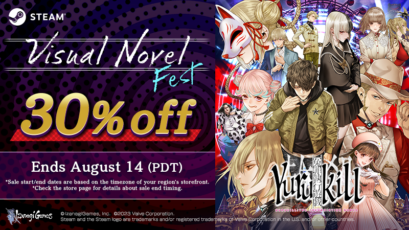 yurukill's tweet photo. #Steam's #VisualNovelFest 2023 is a celebration of enchanting visuals and interactive stories. Which is why both #Yurukill: The Calumniation Games and the Original Soundtrack DLC are up for grabs at a 30% discount from today!
https://t.co/ihlCJwd4bD
Don't miss out! https://t.co/6Xt1Vm4ZdJ