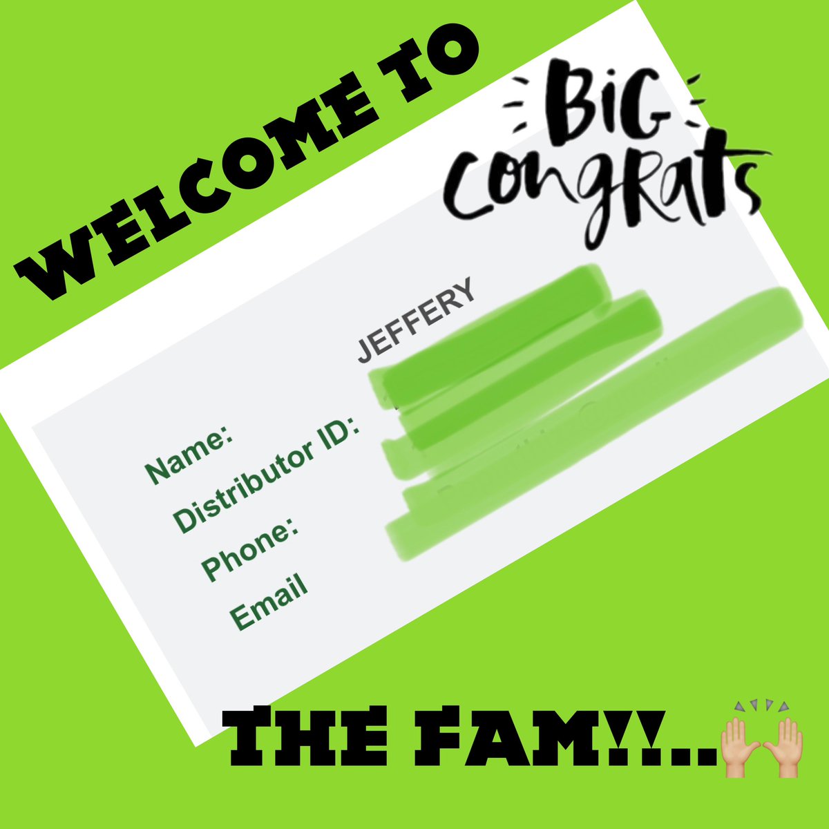 MY BEAUTIFUL PEOPLE I WANT TO PRESENT TO YOU A NEW MEMBER OF THE FAMILY!!!…👏🏼 WELCOME TO OUR TEAM!!!…🙌🏼. LET’S DO THIS..💪🏼 @JefferyBoudin …YEEAAAHH!!!