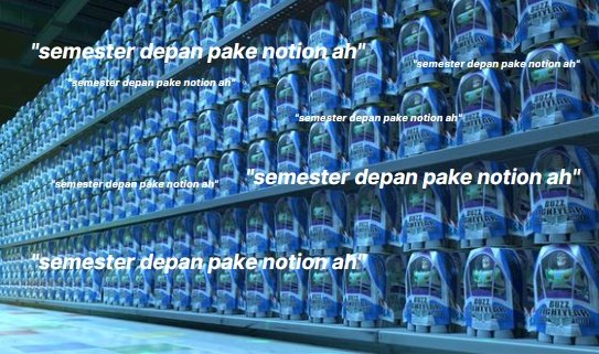 [PROMO 17+8% TEMPLATE NOTION]

Kamu mahasiswa mageran? Cocok banget!

Template ini bisa bikin kamu jadi produktif tauu!!
Buat si perfeksionis, template notion ini cocok banget biar rapih serapih pih pih mungkin 🥰

Penasaran isinya apa aja? sini-sini aku spill