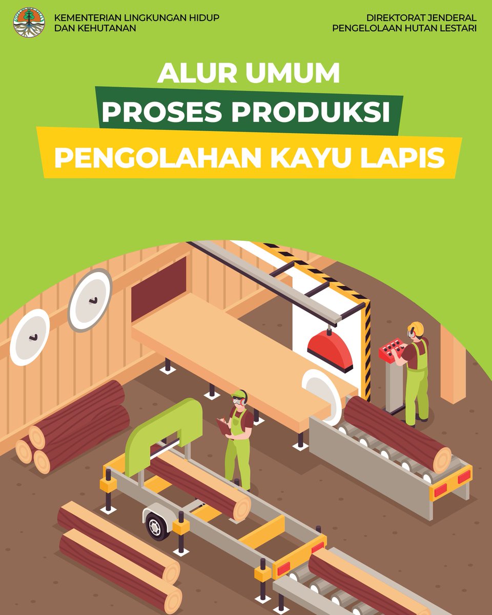 DitjenPHL's tweet photo. Halo #sobatrimba, untuk menghasilkan suatu produk olahan hasil hutan dibutuhkan beberapa proses dan tahapan. Yuk kita simak informasi tahapan proses produksi pengolahan kayu lapis atau plywood pada informasi berikut ini !!
#klhk #ditjenphl #satudataphl #hutan #PBPHH #kayulapis https://t.co/wcoCAXFSgl