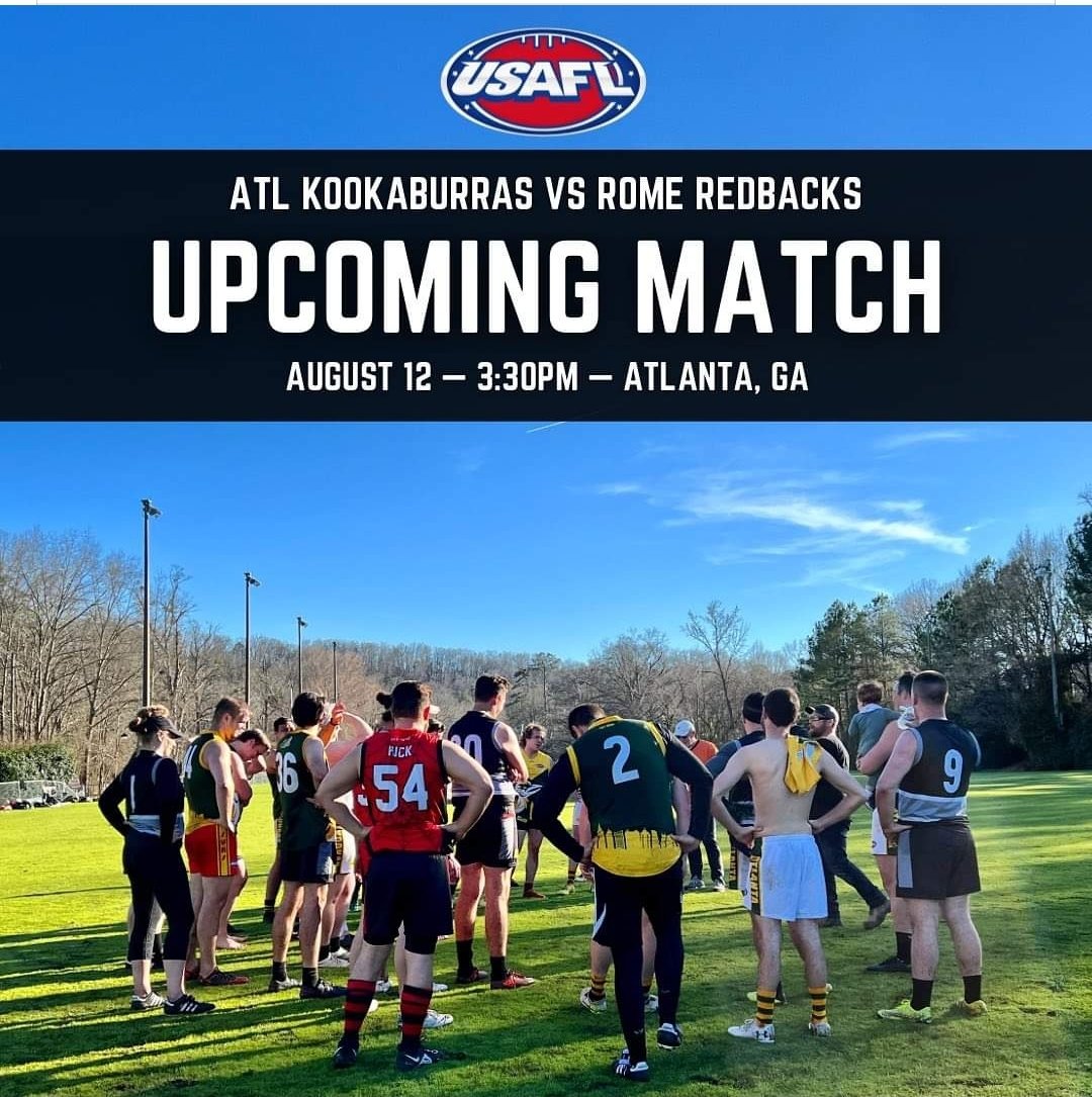 RomeRedbacks's tweet image. Rome visits the "big smoke" aka ATL this Saturday for another USAFL tussle v our favorite opponents. Sure to be worth checking out at Grant Park Rec 3.30pm.  @USAFL1997 @ATLKookaburras @romenewstribune #romega #aussierules