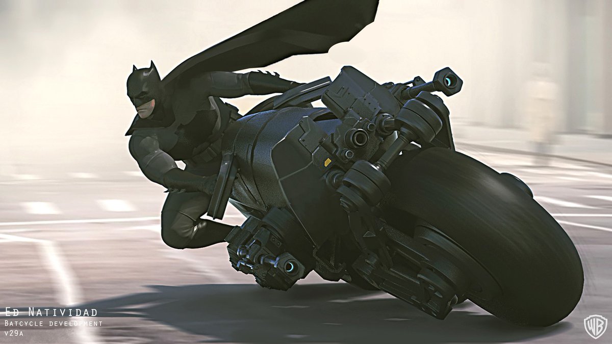 Another alternate design of Affleck's Batcycle by Ed Natividad for #TheFlashMovie 
(the face reminds of Battinson 😅)