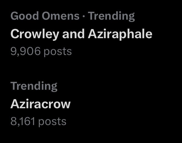 nezumionice's tweet photo. we really won’t shut up huh not only we got both their names trending TOGETHER we also got their ship name trending ARE YOU SEEING THIS @primevideouk @PrimeVideo #GoodOmens3 #RenewGoodOmens #GoodOmens2 #PayYourWriters #PayYourActors #GiveMeS3OrGiveMeDeath https://t.co/EixhsAuwSb