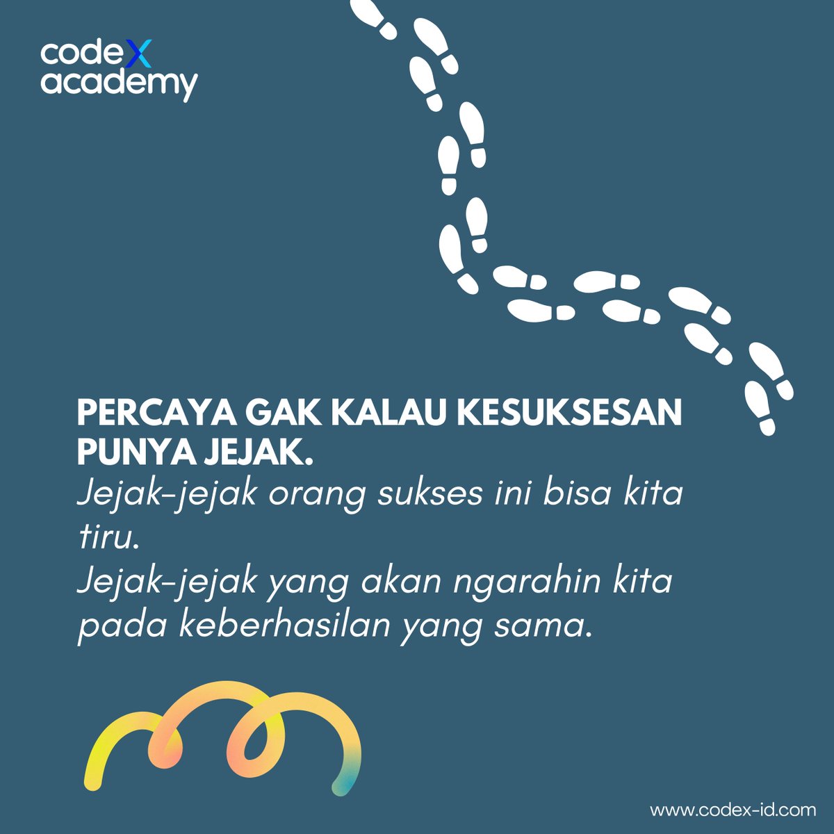 codexacademyid's tweet image. Hal-hal kecil bisa jadi sangat berpengaruh loh buat jadi diri kamu lebih baik dan lebih sukses. Disimak nih guys tips nya 😉

#codexacademy #bootcampit #onlinebootcamp #onsitebootcamp #it