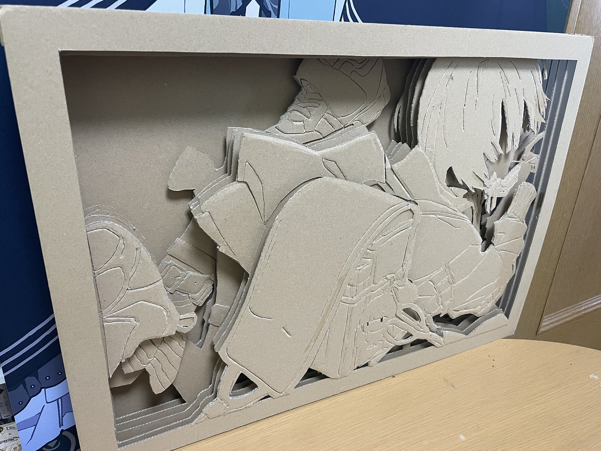 段ボールのはり絵作品 2点セット 段ボールのはり絵作品 2点セット 段ボールのはり絵作品 2点セット