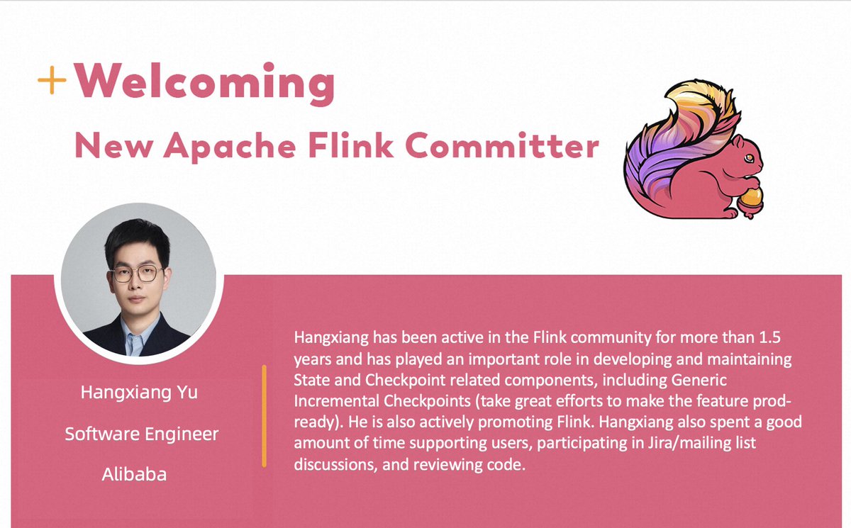 📢 We are happy to announce Hangxiang Yu as a new committer in the Apache Flink project.