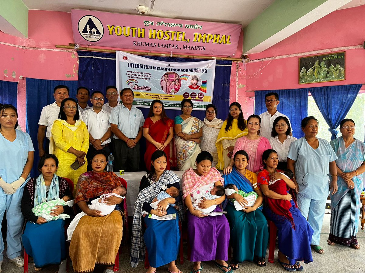 EastImphal's tweet photo. Intensified Mission Indradhanush 5.0 launched in Imphal East District at relief camp opened at Youth Hostel, MoYAS, for displaced pregnant and lactating women from different parts of the state.@MoHFW_INDIA @health_manipur  @narendramodi @mansukhmandviya  @NBirenSingh @khdianadevi https://t.co/LIzuM1amnc