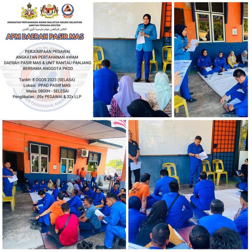apm_pasir's tweet photo. #PROGRAM

08 OGOS 2023 (SELASA) | 
PERJUMPAAN PEGAWAI
ANGKATAN PERTAHANAN AWAM 
DAERAH PASIR MAS &amp; UNIT RANTAU PANJANG BERSAMA ANGGOTA PKOD 

APM Pasir Mas sentiasa mengambil cakna isu-isu semasa, berkenaan keselamatan semasa bertugas. https://t.co/VkZDN2oY4E