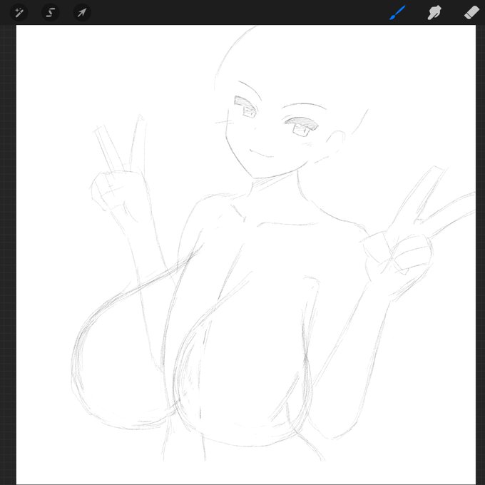 アタリ。

朝描いた絵と同じコンセプトで描く。 