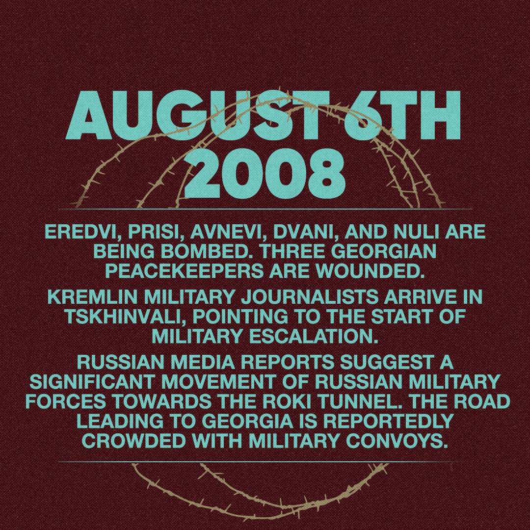 In the lead-up to the conflict, August 6th carried immense tension as occupying forces launched continuous assaults on Georgia’s territory. 

Russian media indicated that all stores and offices in Tskhinvali had shuttered by this date. The North Caucasus Military District’s