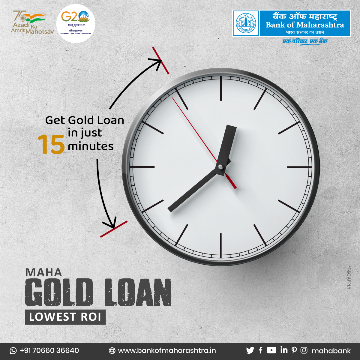 mahabank's tweet photo. Need funds quickly? Look no further! With Maha #GoldLoan, get cash in just 15 minutes at #lowerinterest rate. Your financial solutions are just a click away.

Click to know more: https://t.co/yqkIfWC9cy

#Mahabank #GoldLoan #QuickCash #GoldCollateral #FastApproval #GoldFinance https://t.co/pe3ogG5zrn