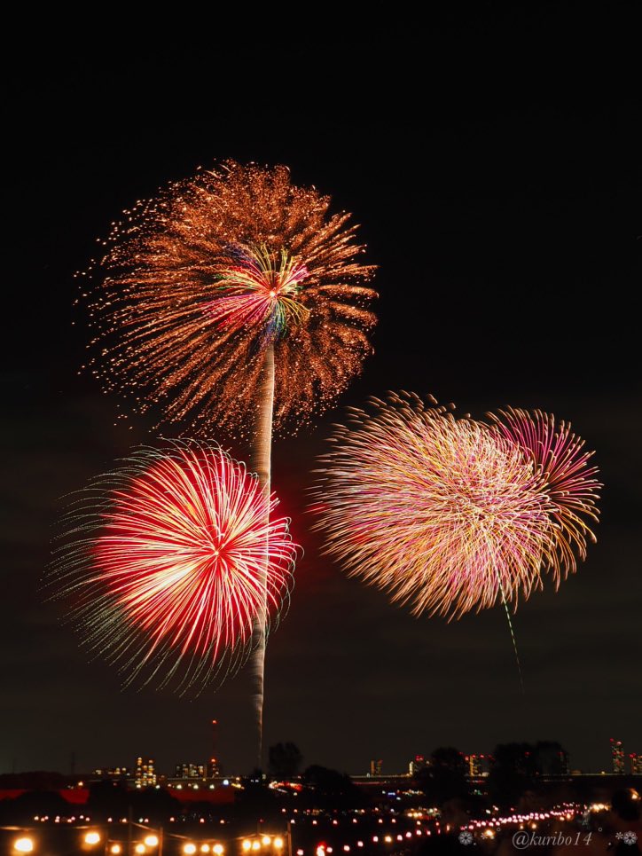 kuribo14's tweet photo. こんにちは😊 昨日はいたばし花火大会でした花火🎇 思っていたよりも風が強くて、ブレブレ量産でしたが…😭 #いたばし花火大会 #花火 #olympus #olympusomdem10 #fireworks #ライブコンポジット撮影 #livecomposite #比較明合成 https://t.co/CWQvytD0R9