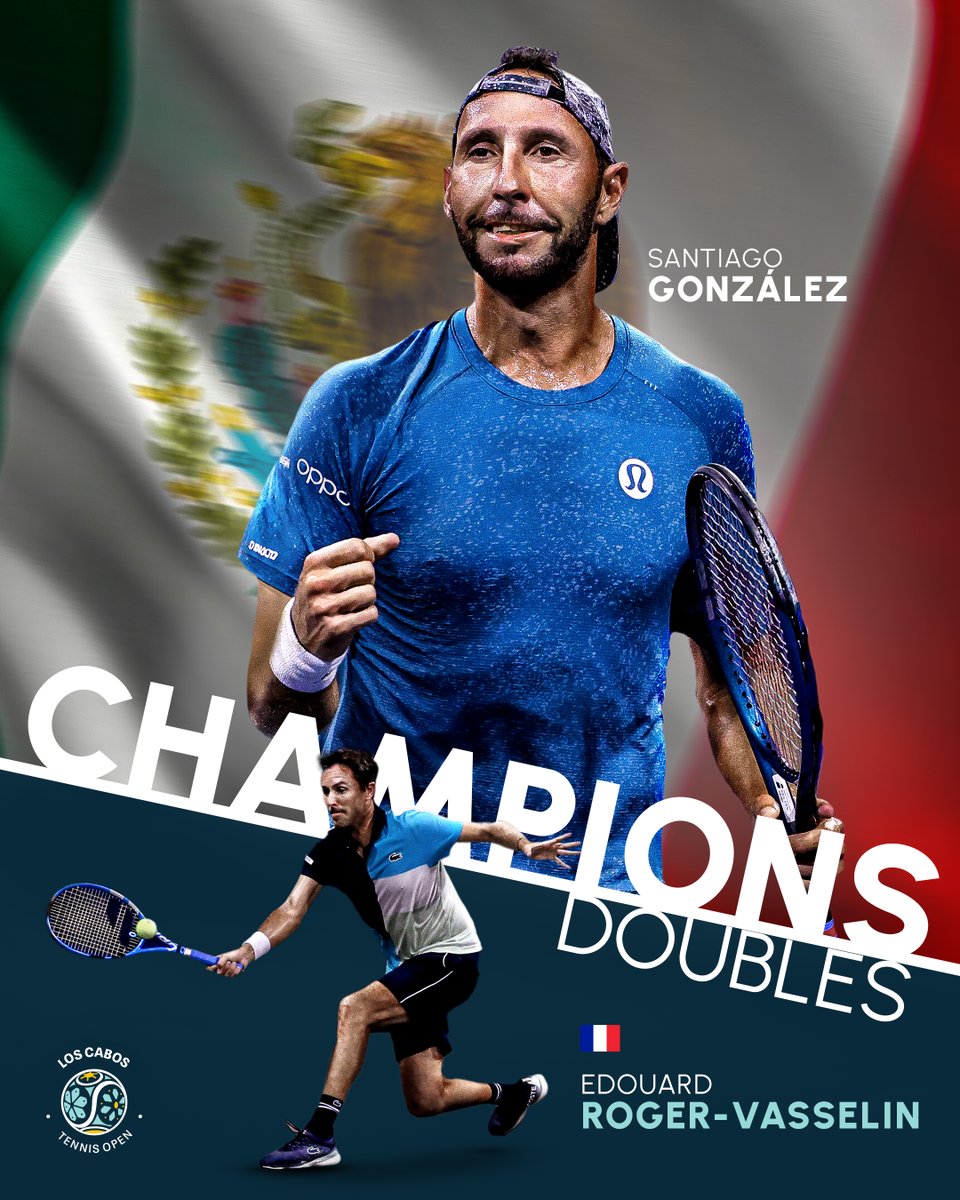 CHAMPIONS! 🏆🇲🇽🇫🇷

¡Felicidades, Santiago González y Edouard Roger-Vasselin!

#LosCabosTennisOpen | #StayInTheGame