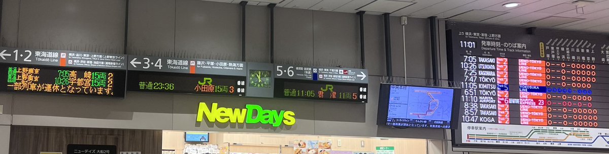 朝11時の大船駅東海道線、カオスです。