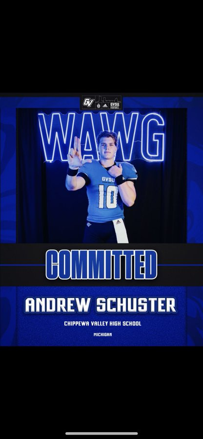 TheD_Zone's tweet photo. Chippewa Valley 2024 QB Andrew Schuster has committed to Grand Valley State

https://t.co/techKP7AUZ https://t.co/lPv2rbeeqK