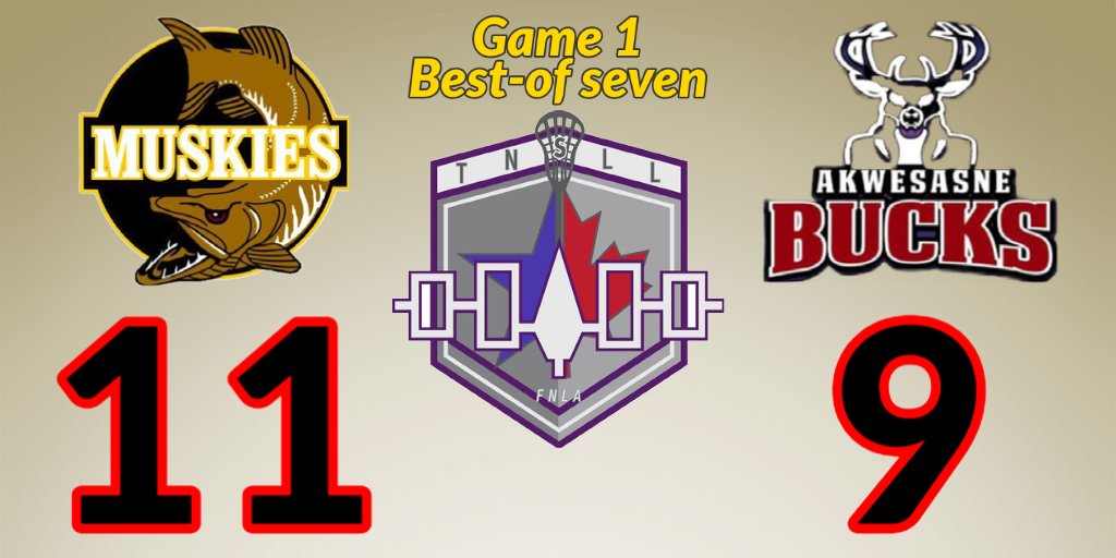 Snake Island Muskies steal Game 1 against the top seeded Akwesasne Bucks 
qslltnsll.lacrosseshift.com/stats#/305/bra…  #TNSLL