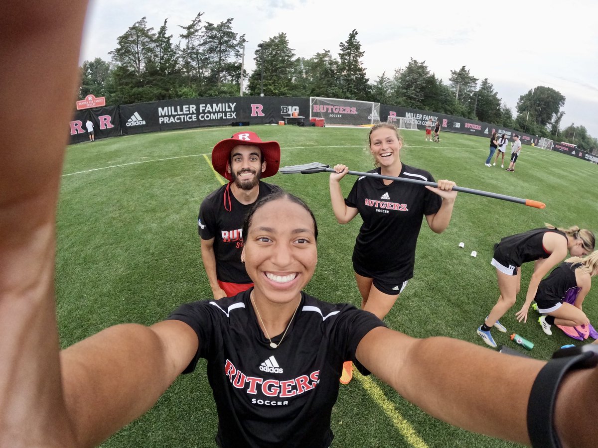 RUWSoccer's tweet photo. We gave Kass Banks the GoPro ⚽️ 😃 ☀️  📸 

🧹🧹🧹

#WeNeverStop /// #ForeverRutgers https://t.co/1i9yBWMfx7