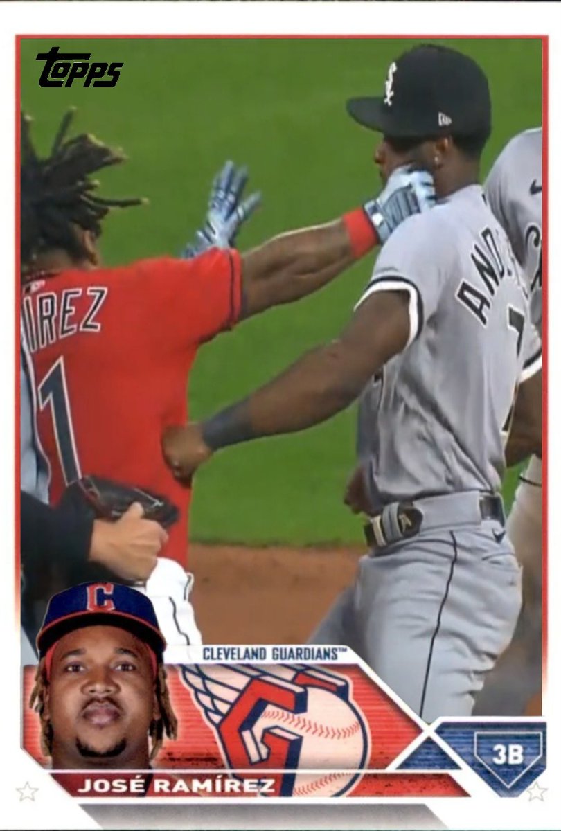 Drella99's tweet photo. @Topps @CardPurchaser This has to Be Jose Ramirez update card #JoseRamirez #TimAnderson #Guardians #Whitesox https://t.co/KB70aasxZH