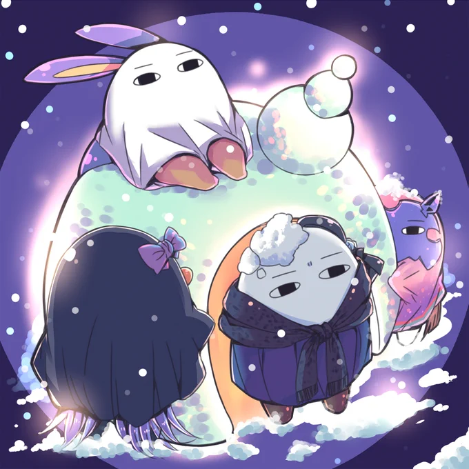 暑いからか冬のメジェドさまの絵で涼しんでください #FGO
