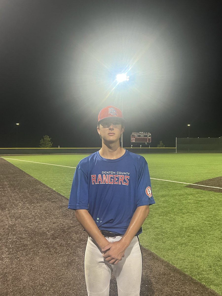 ✭Five Tool Texas✭ (@fivetooltexas) on Twitter photo F: <a href="/dc_rangersbball/">Denton County Rangers</a> 16U 6, Fielders Choice Herak 4
PoG: Cole Richeson 6 IP, 10K, 2 ER F: <a href="/dc_rangersbball/">Denton County Rangers</a> 16U 6, Fielders Choice Herak 4
PoG: Cole Richeson 6 IP, 10K, 2 ER
