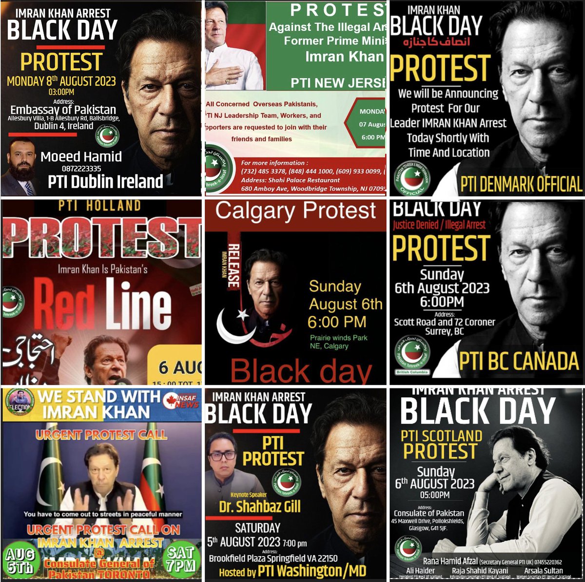 Dr Suleiman (@suleimanalikhan) on Twitter photo Protest against <a href="/ImranKhanPTI/">Imran Khan</a>'s arrest happening worldwide today.
London
Denmark
Scotland
Ireland
Holland
Spain
New Jersey (US)
Houston (US)
Washington (US)
Calgary (CA)
British Columbia (CA)
Toronto (CA)
#لندن_پلان_نامنظور Protest against <a href="/ImranKhanPTI/">Imran Khan</a>'s arrest happening worldwide today.
London
Denmark
Scotland
Ireland
Holland
Spain
New Jersey (US)
Houston (US)
Washington (US)
Calgary (CA)
British Columbia (CA)
Toronto (CA)
#لندن_پلان_نامنظور