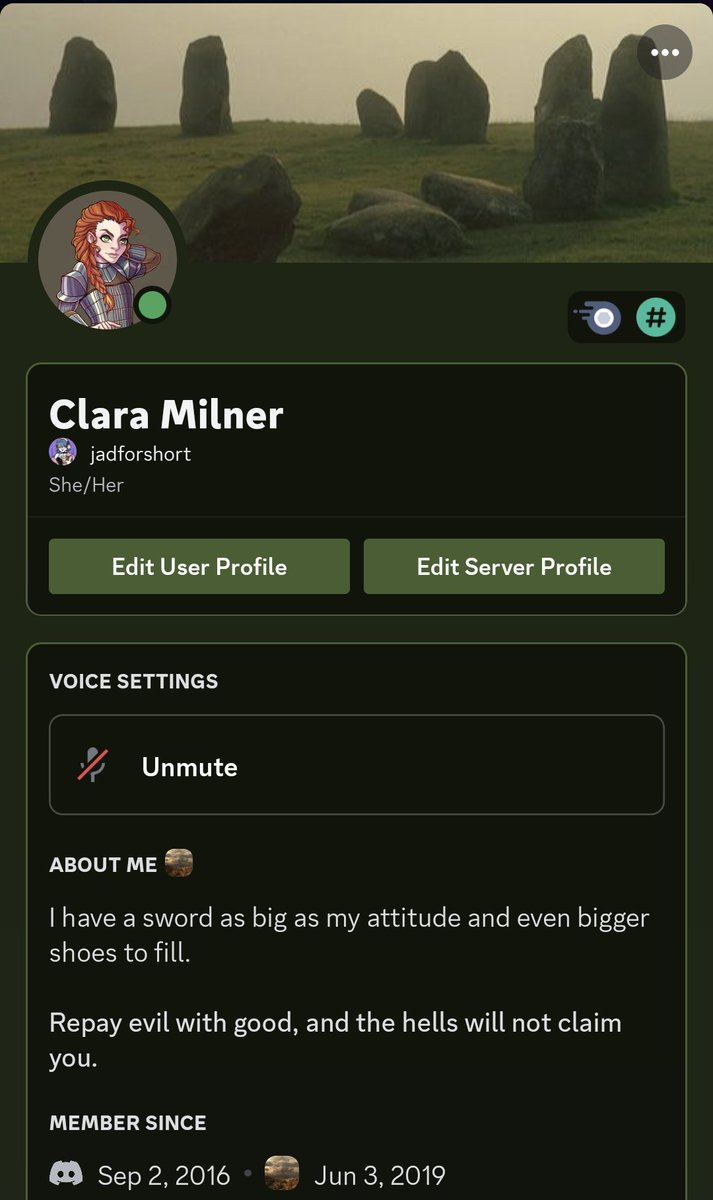 jadforshort's tweet photo. I've been using Discy Nitro to have fun on my TTRPG servers. 

I also need to try to update Clara's art soon, she's gone through a lot of changes (including a hair cut!). https://t.co/yhCZO81Una