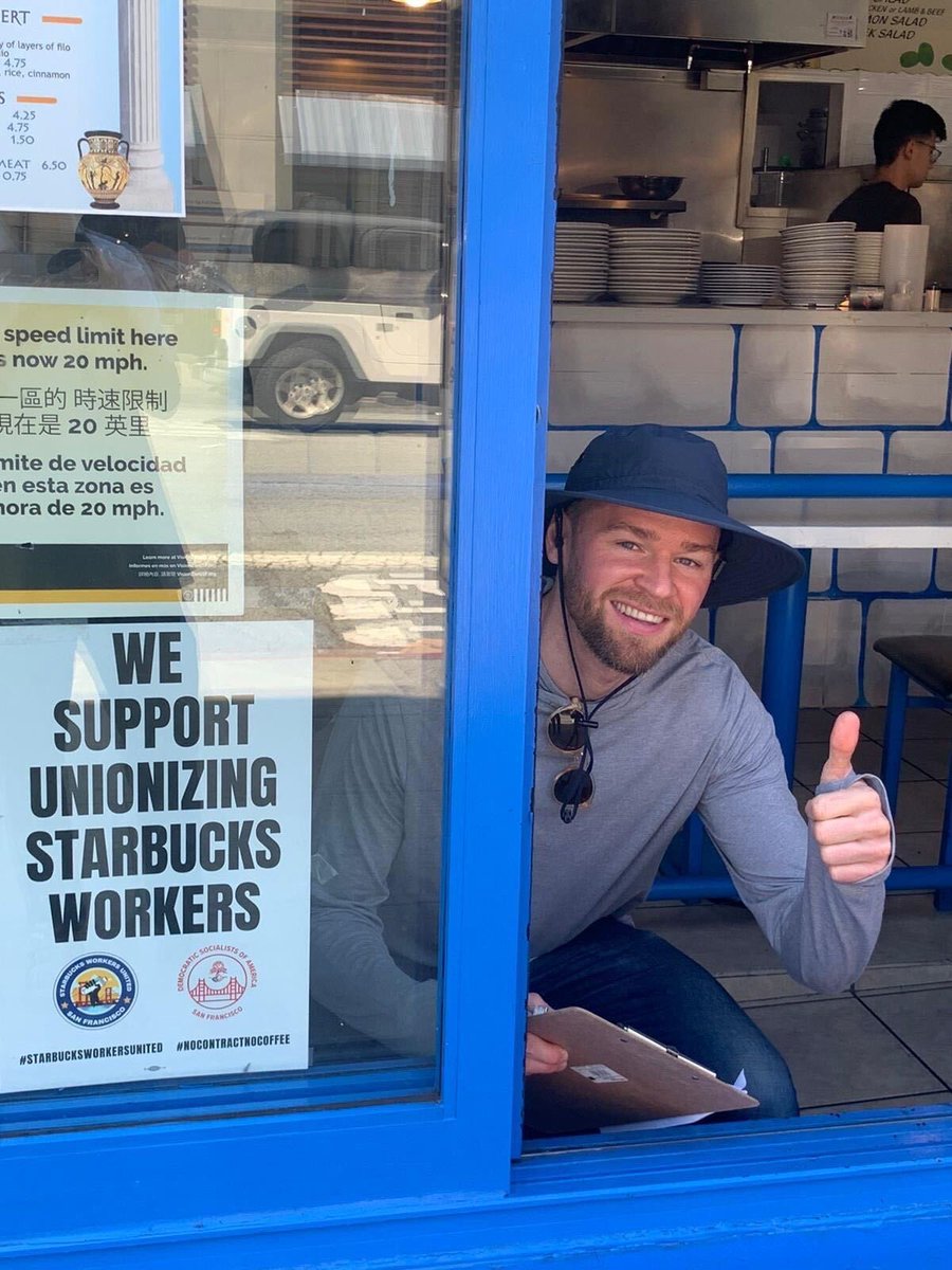SBWU_SF's tweet photo. Huge thanks to @DSA_SF for coming out and talked to neighboring businesses about the 9th and Irving union drive. #solidarityforever https://t.co/u9uYvUEV91