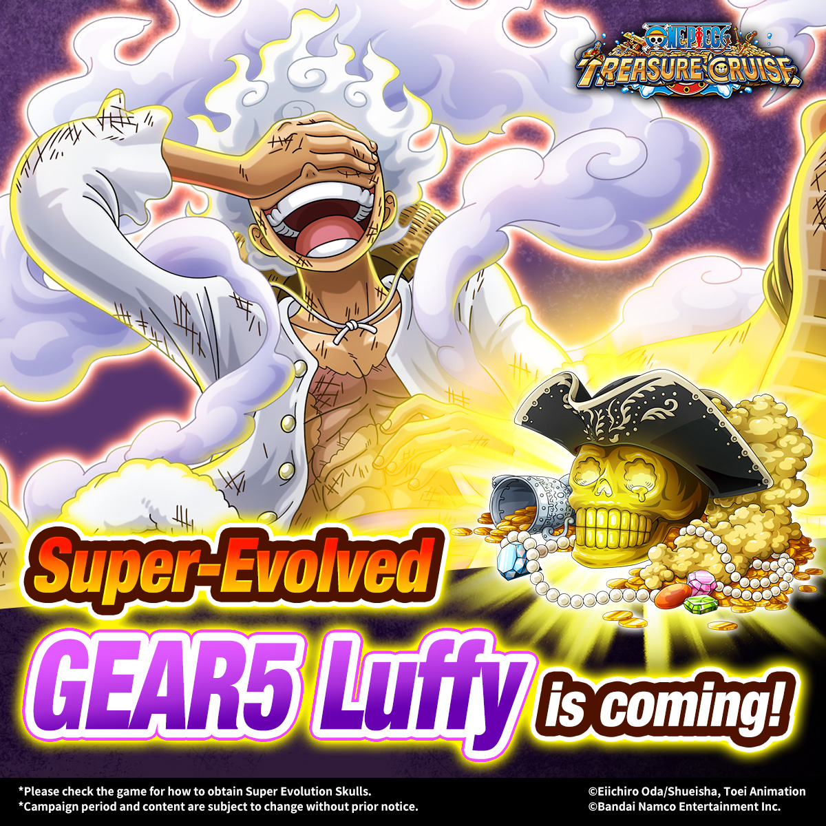 ONE PIECE Treasure Cruise on X: New Super Evolution coming soon! ✨ GEAR5  Luffy will receive a Super Evolution and his Rush Sugo Special cut-in  animation in September! Participate in the Pirate