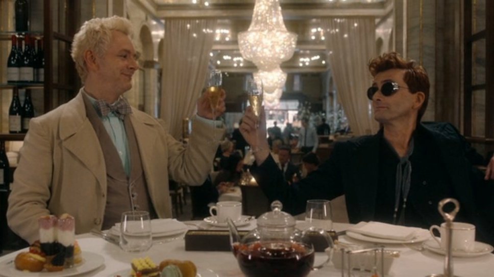 MJJoyceCrowley's tweet photo. Oh I'm so dumb.

Of COURSE Crowley knew about the nightingale. It wasnt just a "wink, nudge" to the end credits song, or the Nightingale outside. The song was literally, DIEGETICALLY played ON THE PIANO while they dined. They both heard it. They both made it their song. Dear fuck https://t.co/xCX5XQreDo