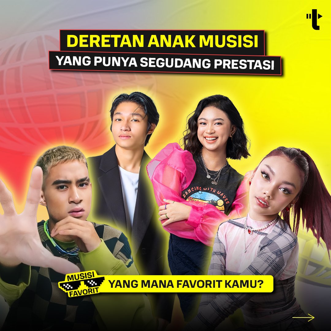 Trebel_ID's tweet photo. [MUSISI GEN-Z A THREAD]

Yuk kenalan sama deretan anak musisi yang talenta dan prestasinya nggak kalah dari orang tua mereka! Ada #DevanoDanendra #ZaraLeola #KieshaAlvaro #NauraAyu, kira-kira mana nih favorit kamu? 👀 https://t.co/ZBAWnoTvix